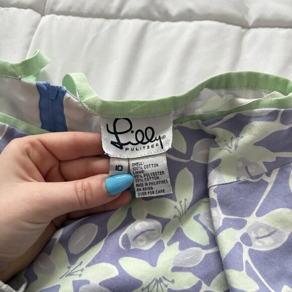 Vintage 90s Y2K Lilly Pulitzer Skirt Womens 10 Purple Green Floral Boho Summer - Picture 4 of 9